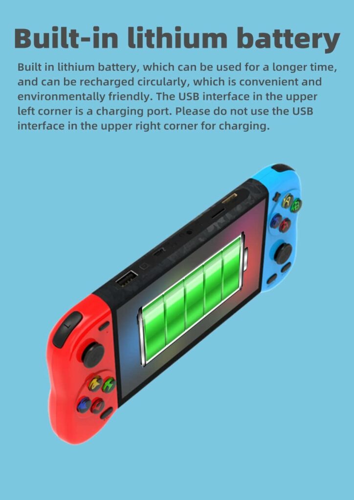 CZT new 5.1-inch handle appearance video handheld game console portable emulator classic arcade retro gaming game device system built-in 12000 games mp3 mp4