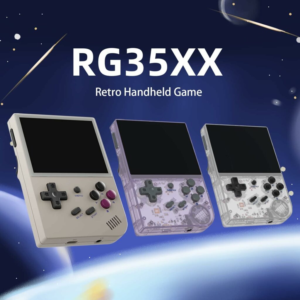 RG35XX Handheld Game Console Support Linux, 5G WiFi 4.2 Bluetooth 3.5 Inch IPS Screen 64G TF Card 4452 Classic Games
