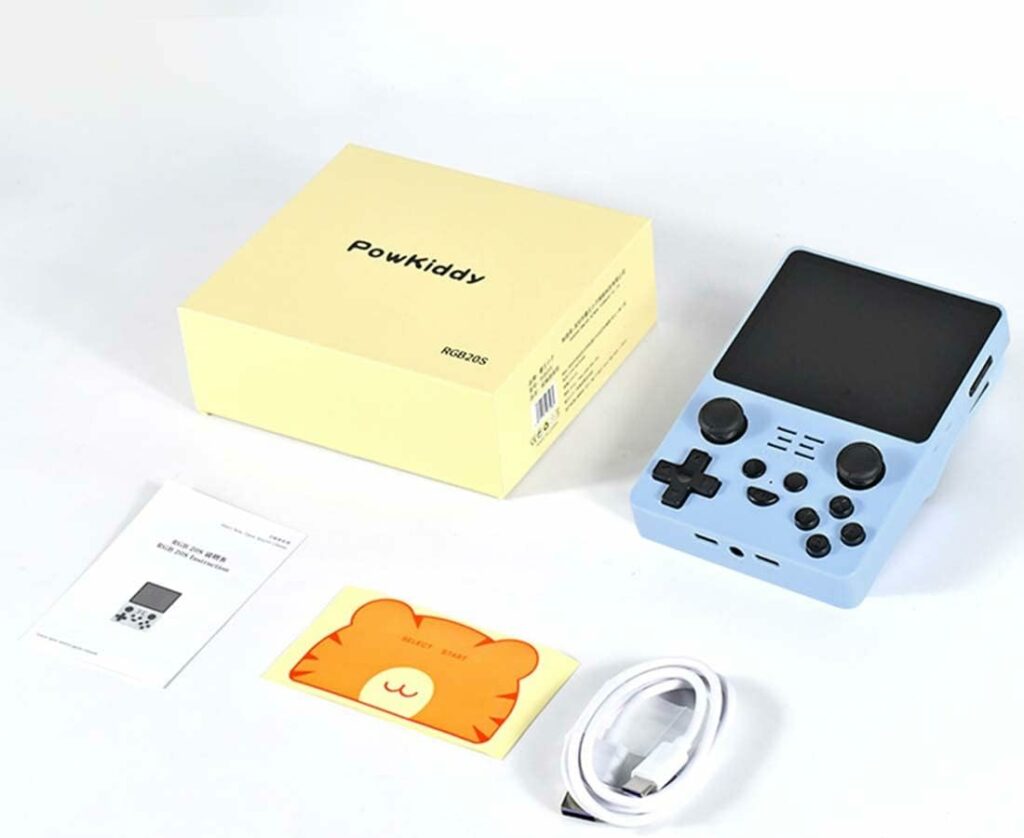GUANYAN Powkiddy RGB20S Handheld Game Console Retro Arcade Built-in 20000 Games,3.5 Inch Screen,Open Source System,16G+128G Retro,Portable Game ConsolesKid Adult,Blue (IDQ0V67NDY32W018418T1G29)