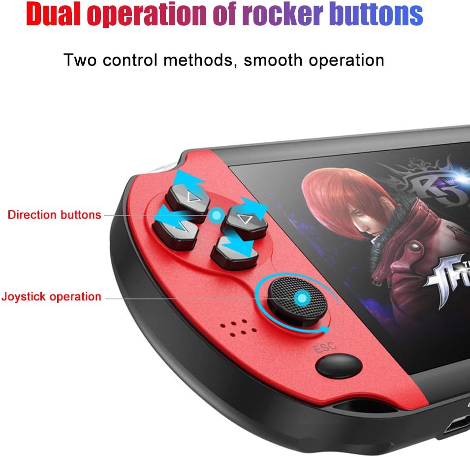 Handheld Game Console, 4.3 inch 8G Retro Video Games Console, Built in 10000 Classic Games, Multifunction Rechargeable Electronic Game Player, Best Gift for Kids and Adults