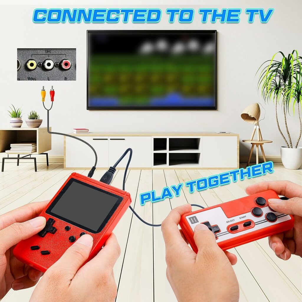 Handheld Game Console, Mini Retro Game Player with 400 Classic Games, Rechargeable Battery  2.8-Inch Color Screen Portable FC Handheld Games for Lovers Adults Kids Boys - Best Gifts