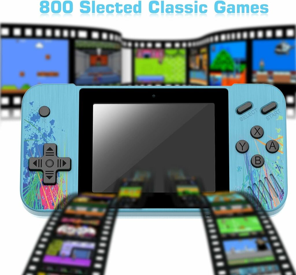 Handheld Game Console,800 Classic Games 3.5-Inch IPS Screen,Mini Retro Game Console 1200mAh Rechargeable Battery Supports 2 Players Connected TV, Portable Game Console Suitable Gifts for Adults Kids