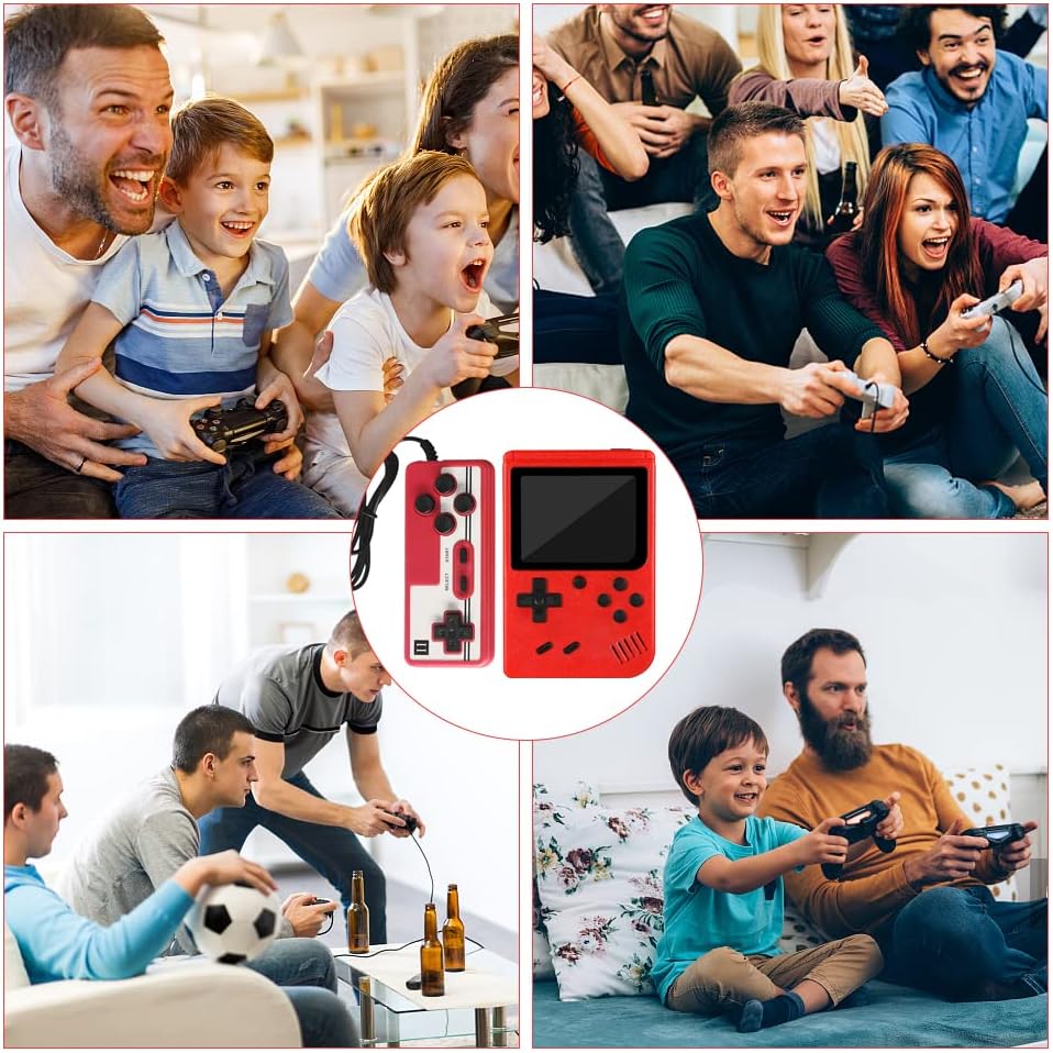 Handheld Games Consoles, 400 in 1 Play Portable Retro Games Console for Kids Adult, 8 Bit Large Color Screen Smart Retro TV Video Game, Mini Arcade Console Gaming Gifts for Boys