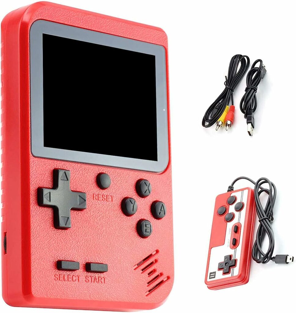 Hbaid Handheld Game Console, Retro Mini Game Player with 500 Classical Games 3.0-Inch Color Screen Support for Connecting TV Two players 1020mAh Rechargeable Battery Gift for Kids and Adult (Red)