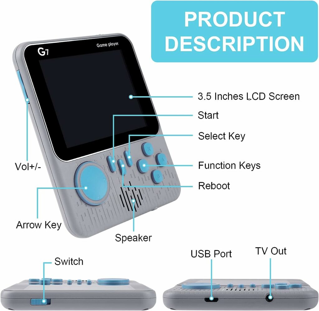 OSDUE Handheld Game Console with 666 Classical Games,Mini Retro Game Player Support for Connecting TV and Two Players, 1020mAh Rechargeable Battery, Present for Kids and Adult