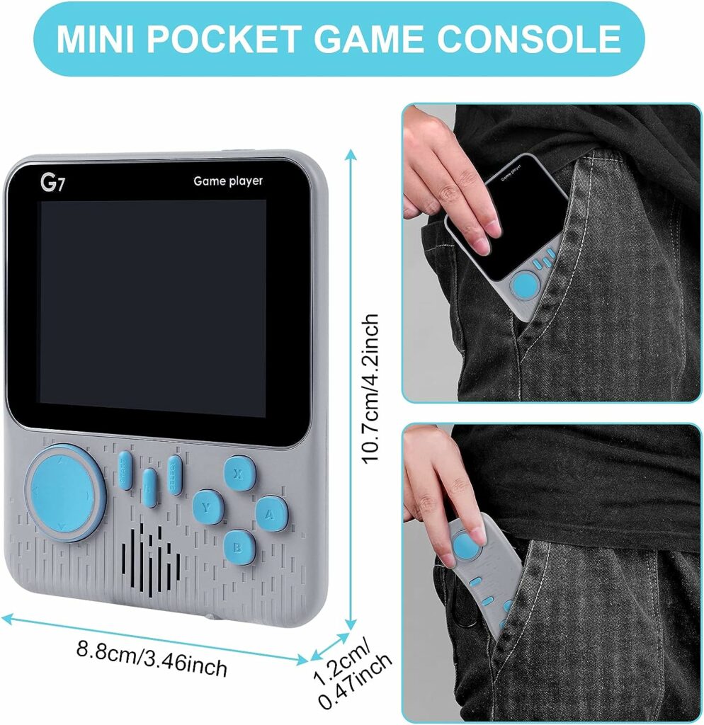 OSDUE Handheld Game Console with 666 Classical Games,Mini Retro Game Player Support for Connecting TV and Two Players, 1020mAh Rechargeable Battery, Present for Kids and Adult