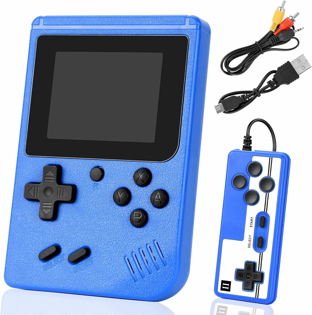 Retro Game Console, Portable Mini Handheld Video Game Console with 400 Classical Games, 3 Inch ColorScreen Supports 2 Players and TV Connecting, Games Christmas or Birthday Gift for AdultsKids (Blue)