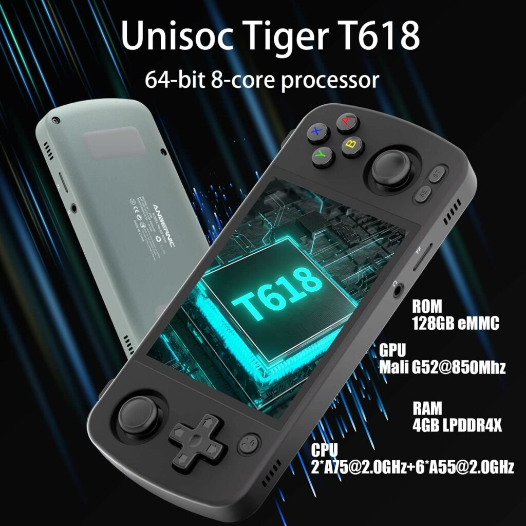 RG405M Retro Handheld Game Console , RG405M Support Google Play and OTA Wireless Upgrade,Aluminum Alloy Android 12 System 4.0 Inch IPS Touch Screen with 128G TF Card 3172 Games (RG405M-Black)