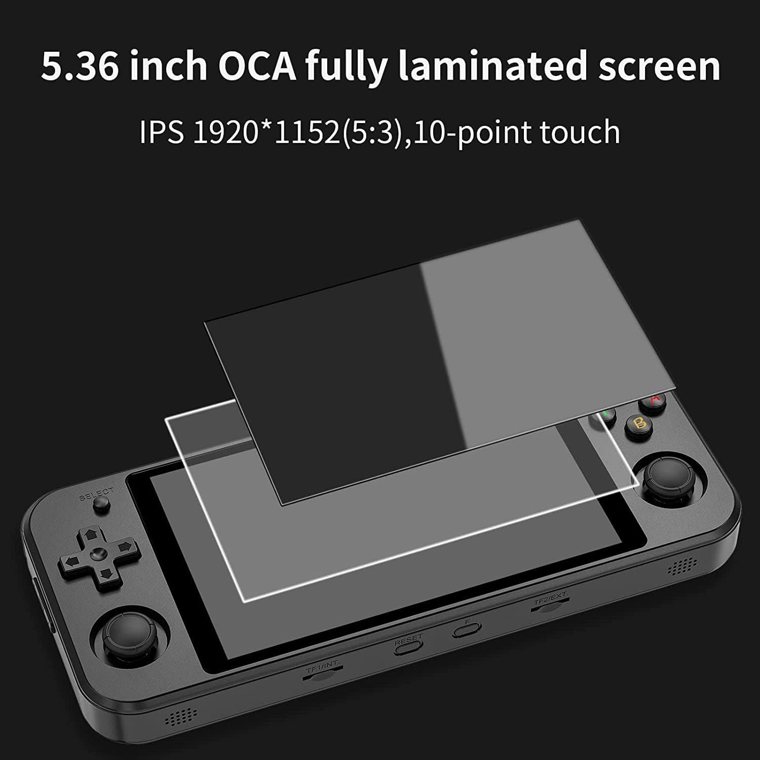 RG522 Handheld Game Console Support Android7.1 Open Source System RK3399 Chip 64G TF Card 2500 Classic Games 5.36 Inch IPS Screen 2PCS 3200mAh Battery (Black) review