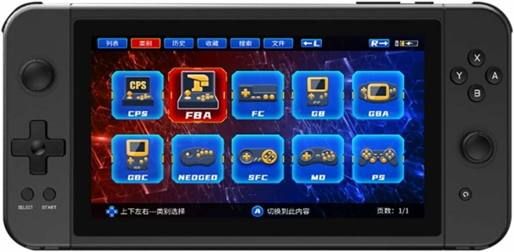 DEFLAB Hand held console 7-inch HD Screen Retro Video Game Machine 32G/64G 10 Emulators Handheld Game Machine Handheld game (Color : 32G, Size : X)
