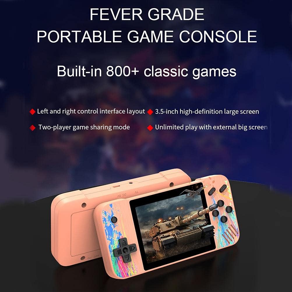 Edinber Handheld Game Console, Portable Video Game with 3.5-inch Large Screen and Built-in 800 Classic Games USB Rechargeable Electronic Game Console