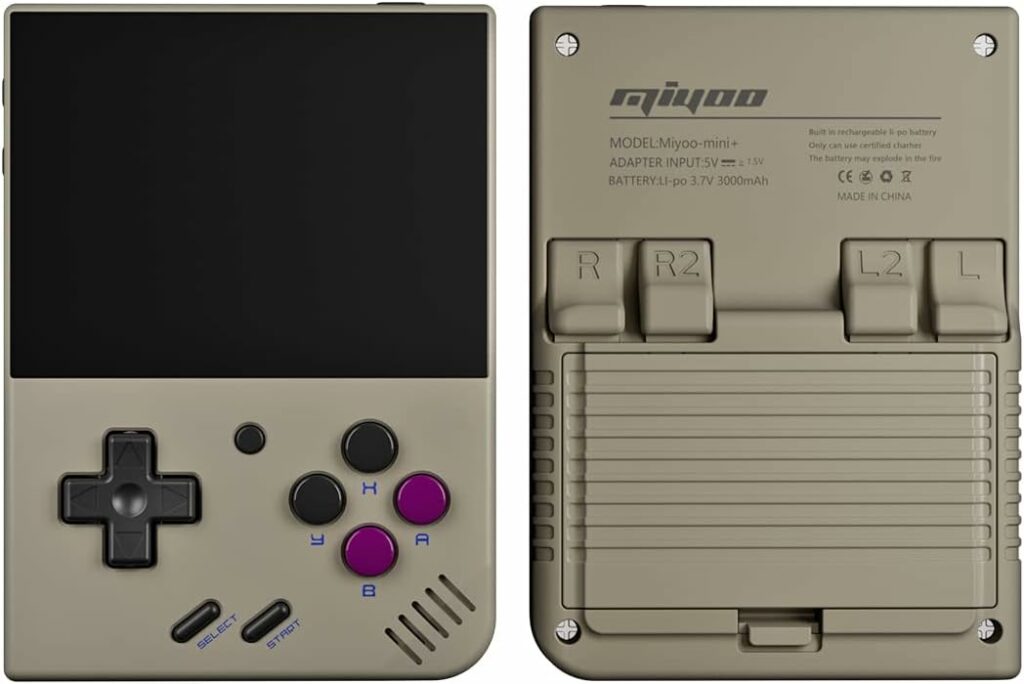 Miyoo Mini Plus Handheld Game Console, 3.5-Inch Retro Emulator Console Built-In 5000 Games, Support Wi-Fi Battle, Open-Source Emulators, Cortex-A7 Processor(64G Grey)
